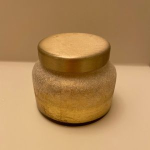 Anthropologie Capri Blue Volcano Mini Sugarcoated Gold Glass Jar Candle